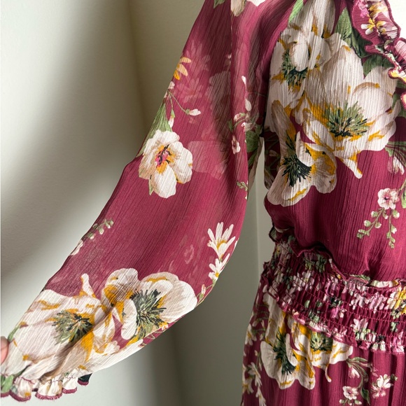 Fig & flower Floral marron Maxi Dress size L - Picture 4 of 16